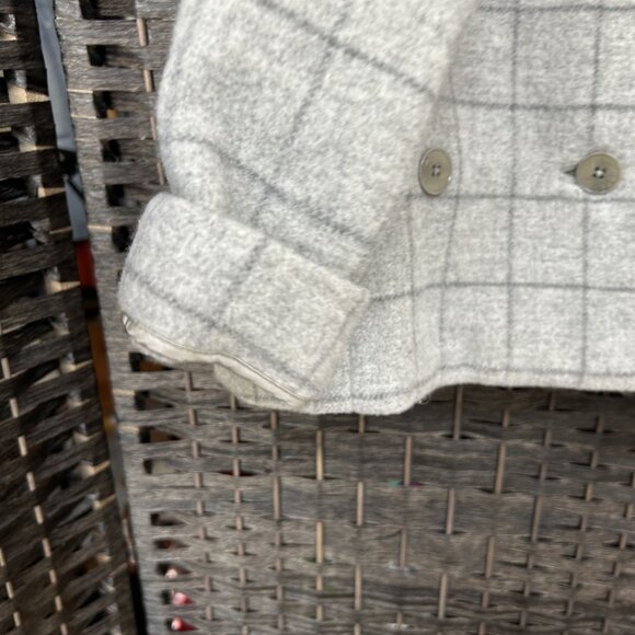 Ralph Lauren Purple Label Jacket Small Gray Double Breasted Trench Widow Pane - Picture 4 of 8